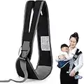 Baby Carrier, Portable Ergonomic Baby Sling with Adjustable Comfortable Shoulder Straps, Soft Anti-slip Toddler Sling for Newborn, Infant up to 55Lbs (Black)