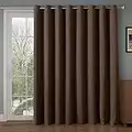 Rose Home Fashion RHF Blackout Thermal Insulated Curtain - Antique Bronze Grommet Top for Bedroom (Chocolate, W100 x L84)