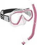 Cressi C/Set Estrella Vip Jr Combo Set Junior Maschera Estrella e Snorkel Top con Borsa, Trasparente/Rosa, Taglia Unica