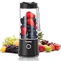 Topspitgo Mini Blenders Portable,400 Ml Mixeur Robot Culinaire Portable,Petit Blender Smoothie Personnel,USB fresh juice blenders Pour Enfants Voyage Fitness Boissons et Milk Shake (noir)