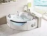 Acrylic Whirlpool Corner Bathtub 61" 2 Person Hydro-massage Soaking SPA Double Ended Tub (Q312N)