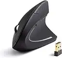 Anker AK-UBA 2.4G Wireless Vertical Ergonomic Optical Mouse, 800 / 1200 /1600 DPI, 5 Buttons for Laptop, Desktop, PC, Macbook - Black