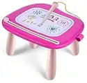 Smasiagon Lavagna Magnetica per Bambina 1 Anno, Grande Magica Cancellabile Scrittura Tablet con Le Gambe, Giocattolo Educativo e Regalo per Bambini 1 2 3 Anni (Rosa)