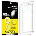 NEW'C [3 Pack Designed for iPhone 14, 13, 13 Pro (6,1") Screen Protector Tempered Glass, Case Friendly Anti Scratch Bubble Free Ultra Resistant