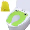 Kiislee Potty Training Seat for Boys and Girls, Foldable Travel Potty Seat Cover, Portable Toilet Training Seats for Toddlers, Babies and Kids (Green)