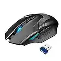 TECKNET Wireless Gaming Mouse 2.4G Optical USB Computer Mice, 8 Buttons, 4800DPI Nano Receiver for Win11, Win10, Win8, Win7, Windows XP, Vista, MAC