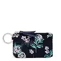 Vera Bradley Women's Performance Twill Deluxe Zip Id Case Wallet with RFID Protection, Navy Garden, One Size