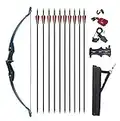 Vogbel Archery Recurve Bow and Arrows Set for Adults 30lb 40lb Takedown Bow Left and Right Hand Longow Kit for Beginner Hunting Shooting Practice (Black, 40lb)