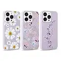 Yoedge 3 Unidades Funda para Apple iPhone 11 6,1", Carcasa de Silicona Suave TPU Cover con Dibujos Aesthetic, Mate Ultra Thin Cubierta Movil Antigolpes Protector Case para iPhone11, Racimos De Flores