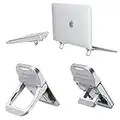 Nillkin Mini Laptop Ständer, Faltbarer Unsichtbar Laptop Stand, Laptop Halterung, Verstellbarer Notebook Ständer mit Silikon Unterlage Kompatibel mit Allen Laptops/MacBook/Notebook/Tastatur (Silber)