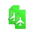 Silicone Luggage Tag with Name ID Card Perfect to Quickly Spot Luggage Suitcase by Ovener (Green 2 Pack Tags)