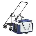 Kinderwagen Für Haustiere Outdoor-Hundewagen Trolley Outdoor-Faltkinderwagen Abnehmbare Tasche (Color : Blue, Size : 71 * 56 * 95cm)