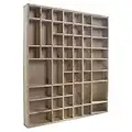 Large Wooden Wall Display Cabinet Trinket Display Shelf | 51 Compartments | 52 x 46 x 5 cm | Wall Hanging Unit Souvenir Organiser | Unpainted & Untreated Decorative Wood