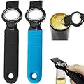 DUNLAGUE Soda Can Opener and Beer Bottle Opener Bartender with 4.2" Long Silicone Handle, Pop Top Can Tab Opener for Long Nails, Bottle Opener for Arthritic Hand and Seniors 1* Black 1* Blue