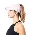 TOP KNOT Performance Baseball Cap | Women's Athletic Caps & Hats (Light Pink, S/M)