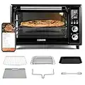 Cosori Air Fryer Toaster Oven Combo Smart 12-in-1 Countertop Dehydrator, 100 Recipes and Accessories Included, Work with Alexa, 30l, Wifi-black