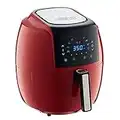 GoWISE USA 5.8-Quart Programmable 8-in-1 Air Fryer XL + Recipe Book (Chili Red)