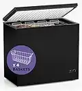 Northair Chest Freezer - 7 Cu Ft with 4 Removable Baskets - Reach In Freezer Chest - Quiet Compact Freezer - 7 Temperature Settings - Black