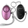 BXROIU 2 alarmas de Bolsillo, Alarma Personal Llavero Seguridad Emergencia con Sirena de140 decibelios y Luces LED, para niños, Mayores y Mujeres. (Oval)