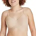 Hanes Women's X-Temp Wireless Bra with Cooling Mesh, Full-Coverage, Convertible T-Shirt Bra, Nude, Medium