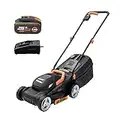 WORX 18V(20V MAX) Cordless Lawn Mower WG730E.1, PowerShare, 30cm Cutting Width, Cut to Edge, Brushless Motor, 3 Adjustable Cutting Heights, Lawns Up to 250㎡, 1pc 5Ah Battery Included