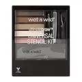 Wet n Wild Ultimate Eyebrow Universal Stencil Kit, 5 Brow Color Makeup Set, Spoolie For Brushing and Blending, Hair Removal Tweezers, Sponge Brush Applicator, 3 Stencils, Universal Appeal