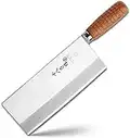 SHI BA ZI ZUO 8-inch Kitchen Knife Professional Chef Knife Stainless Steel Vegetable Knife Safe Non-stick Finish Blade with Anti-slip Wooden Handle