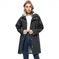 YESURPRISE Women's Raincoat Waterproof Rain Jacket Hooded Outdoor Windbreaker Lightweight Trench Coats