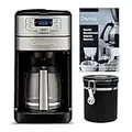 Cuisinart Automatic Grind and Brew 12-Cup Coffeemaker with Descaling Powder and Coffee Canister Bundle (3 Items)