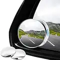 Bestgle 2 Pack 50mm Rotatif Voiture Angle Mort Miroir sans Cadre Rond 360°Rotate HD Verre Auto-adhésif Convexe Vue Arrière Voiture Côté Miroir Angle Mort Extérieur pour Véhicules, Moto, Camions et SUV