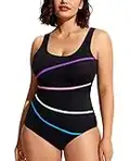 DELIMIRA Women's Sexy Beachwear One Piece Slimming Swimsuit Bathing Suit Black 12