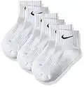 Nike One Quarter Socks 3PPK Value Calcetines para Hombre, Blanco (WHITE/BLACK), 38-42