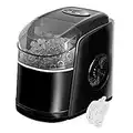 Ice Machine Countertop Ice Maker Machine, Ice Cube Makers Ready in 6-13 Mins Ice Cubes 12kg in 24 Hrs, Includes Scoop, Self-cleaning Program, Black