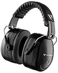 Vanderfields Ear Protection Earmuffs - Shooting Ear Muffs for Noise Cancelling - Passive Reduction for Safety Hearing - Adult Headphones for Lawn Mowing, DIY, Construction, Woodworking -Midnight Black