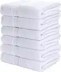 Utopia Towels 6 Pack Medium Bath Towel Set, 100% Ring Spun Cotton (24 x 48 Inches) Lightweight and Highly Absorbent Quick Drying Towels, Premium Towels for Hotel, Spa and Bathroom (White)