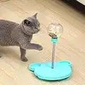 Caneem Food Dispensing Cat Toy, Treat Toy Interactive Dispenser, Pet Slow Feeder Ball, Spring Tumbler Toys Leaking Activity Snack Ball Small Cats Dogs Puppy, Blue