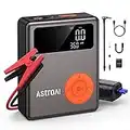 AstroAI Jump Starter with Air Compressor,1750A 12V Battery Jump Starter with 150PSI Digital Tire Inflator, Up to 7.5L Gas & 5.0L Diesel Engines, Visible LCD Screen with Jumper Cable, AC Charger