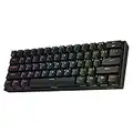 Redragon K530 Pro Draconic 60% Bluetooth/kabelgebundene / 2,4 GHz kabellose mechanische Tastatur, 61 Tasten, Hot-Swap-fähige RGB-Gaming-Tastatur mit Tactile braunem Schalter, für Windows/Mac/Android