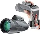 Telescopio monocular de Alta Potencia 12x50 Gosky Titan, Adaptador para teléfono Inteligente, Impermeable IPX7, Prisma BAK4 y Lentes FMC Ideales para la observación de Aves y Vida Silvestre, viajer