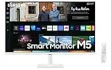 Samsung Smart Monitor M5 (S32BM501), Flat 32'', 1920x1080 (Full HD), Piattaforma Smart TV (Amazon Video, Netflix), Airplay, Mirroring, Office 365, Wireless Dex, Casse Integrate, IoT Hub, WiFi, Bianco