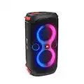 JBL PartyBox 110 in Schwarz – Trag- und rollbarer Bluetooth Party-Lautsprecher mit Lichteffekten – Spritzwassergeschützte, mobile Musikbox mit Akku