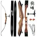 KESHES Takedown Hunting Recurve Bow and Arrow - 62" Archery Bow for Teens and Adults, 15-55lb Draw Weight - Right and Left Handed, Archery Set Bowstring Arrow Rest Stringer Tool Sight (30 lbs, LEFT)