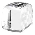 BLACK+DECKER TR1250WD Honeycomb Collection 2-Slice Toaster with Premium Textured Finish, White