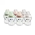 Tommee Tippee Biberones con Tetina con Forma de Pecho y Válvula Anticólico, 260 ml, Pack de 6, Transparente