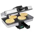 CucinaPro Mini-Waffeleisen, italienische Pizzelle-Waffeleisen, für 4 traditionelle Pizzel-Kekse, Schwarz, Antihaftbeschichtung innen