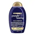 OGX Purple Toning Shampoo (385 ml), Feuchtigkeitsspendendes Silbershampoo Mit Keratin, Lila Feige Und Iris, No Yellow Silver Shampoo Für Blondes Blondiertes Haar, Anti Gelbstich Tönungs shampoo