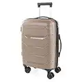 ITACA - Valise Cabine Avion - Bagages Cabine - Petite Valise Rigide 4 roulettes - Valise Ultra Légère avec Cadenas à Combinaison - Bagage Cabine Résistant 760250, Taupe