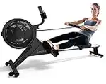 SereneLife Smart Rowing Machine-Home Rowing Machine with Smartphone Fitness Monitoring App-Row Machine for Gym or Home Use-Rowing Exercise Machine Measures Time, Stride, Distance, Calories Burned