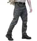 TACVASEN Military Trousers Mens Tactical Outdoor Hiking Pants Walking Work Cargo Trousers Grey