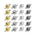 BZUEPRS 20sets Round Brass Magnetic Jewelry Clasps For Bracelet Necklace Making Magnet Converter (Mixed 8mm)